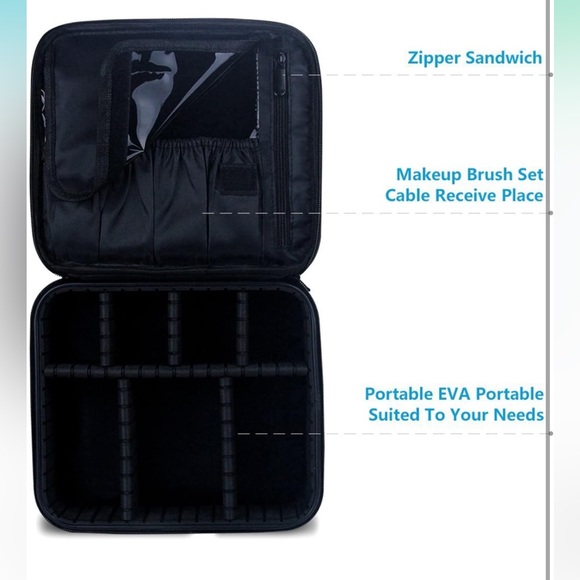 Relavel Travel Makeup Case Makeup Cosmetic Case Organizer Portable Storage Bag - Picture 3 of 10